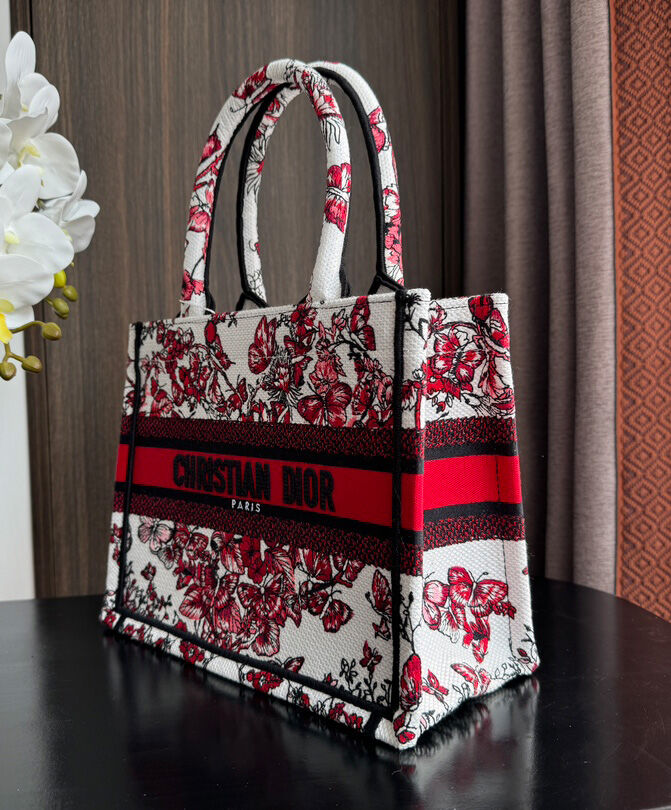 Christian Dior Small Dior Book Tote Red